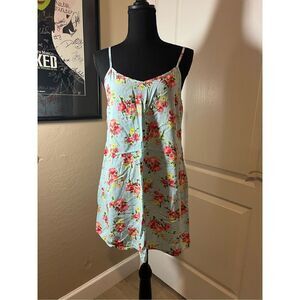 Wet Seal light blue floral mini dress with pink accent flowers